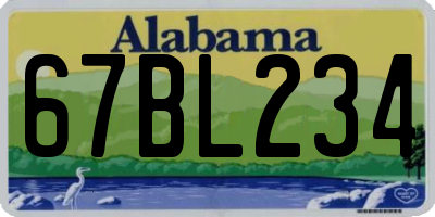 AL license plate 67BL234