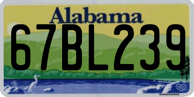 AL license plate 67BL239