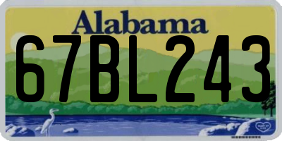 AL license plate 67BL243