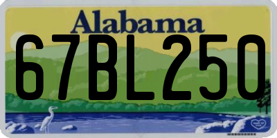 AL license plate 67BL250
