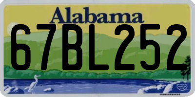 AL license plate 67BL252