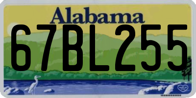 AL license plate 67BL255