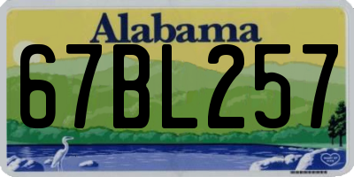 AL license plate 67BL257