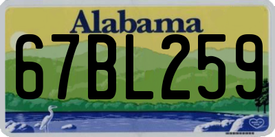 AL license plate 67BL259