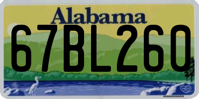 AL license plate 67BL260