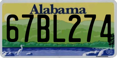 AL license plate 67BL274