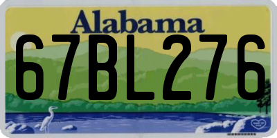 AL license plate 67BL276