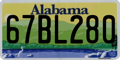 AL license plate 67BL280