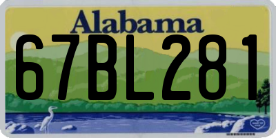 AL license plate 67BL281
