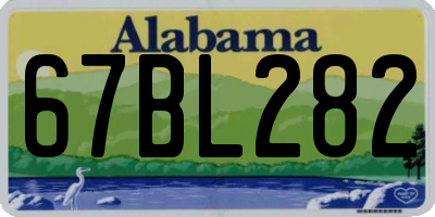 AL license plate 67BL282