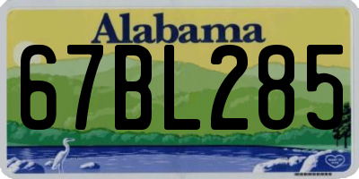 AL license plate 67BL285