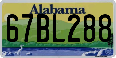 AL license plate 67BL288