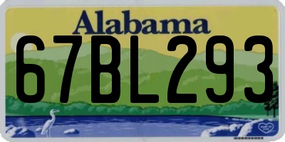 AL license plate 67BL293