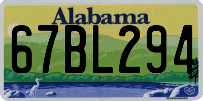 AL license plate 67BL294