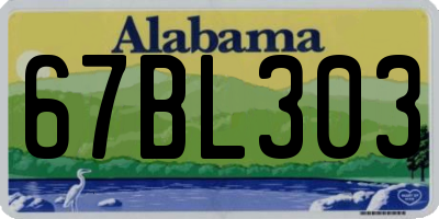 AL license plate 67BL303
