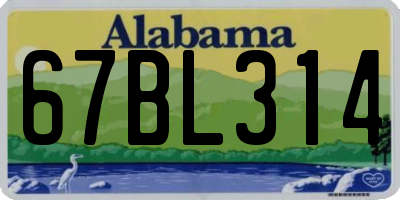 AL license plate 67BL314