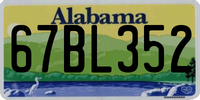 AL license plate 67BL352