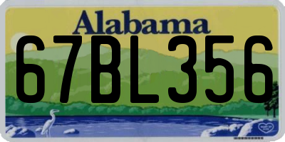 AL license plate 67BL356