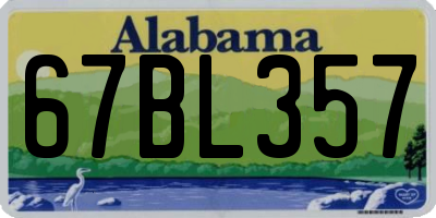 AL license plate 67BL357