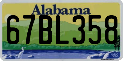AL license plate 67BL358