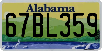 AL license plate 67BL359