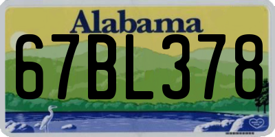 AL license plate 67BL378