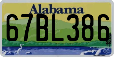 AL license plate 67BL386