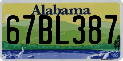 AL license plate 67BL387