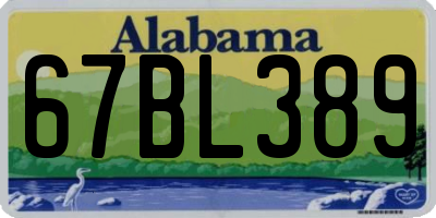AL license plate 67BL389