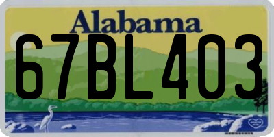 AL license plate 67BL403
