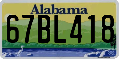 AL license plate 67BL418