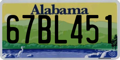 AL license plate 67BL451
