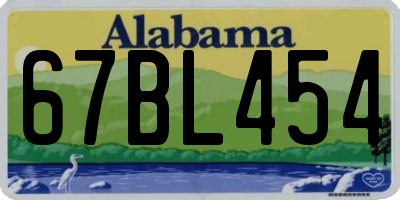 AL license plate 67BL454