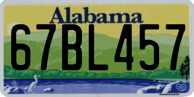 AL license plate 67BL457