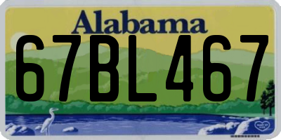 AL license plate 67BL467