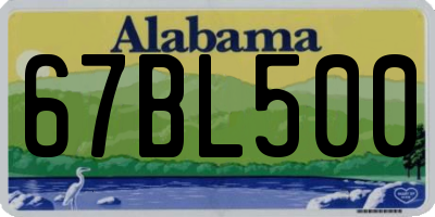 AL license plate 67BL500