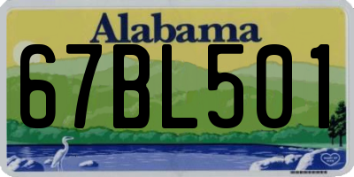 AL license plate 67BL501