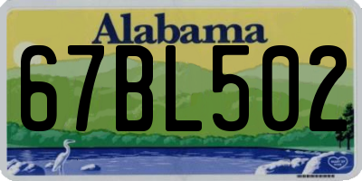 AL license plate 67BL502