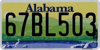 AL license plate 67BL503