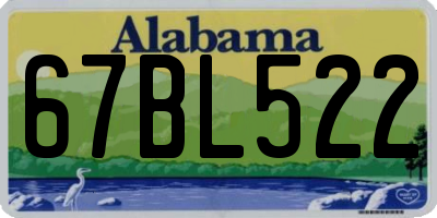 AL license plate 67BL522