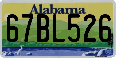 AL license plate 67BL526
