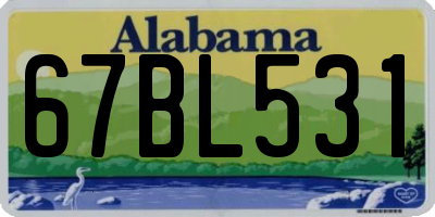 AL license plate 67BL531