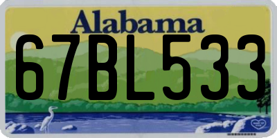 AL license plate 67BL533