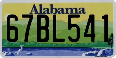 AL license plate 67BL541