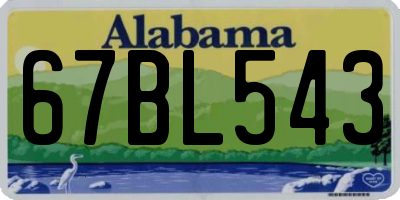 AL license plate 67BL543