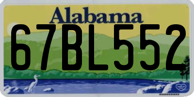 AL license plate 67BL552