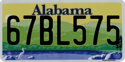AL license plate 67BL575