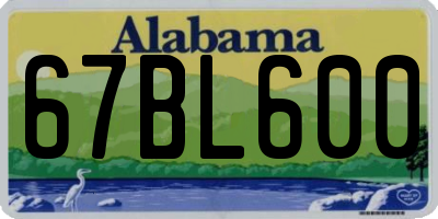 AL license plate 67BL600