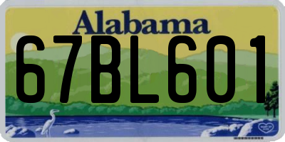 AL license plate 67BL601