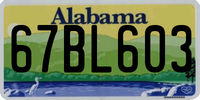 AL license plate 67BL603